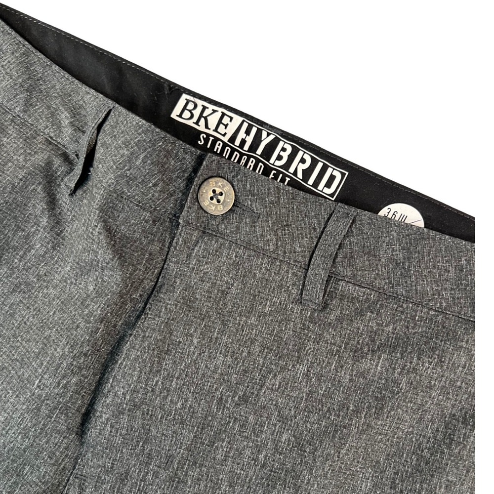BKE Hybrid Shorts Mens 36 Standard Fit Heather Grey Polyester TS001391M